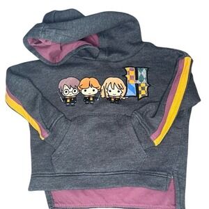 Harry Potter Hoodie Toddler 18M Grey Good Chibi Harry Ron Hermione Hogwarts